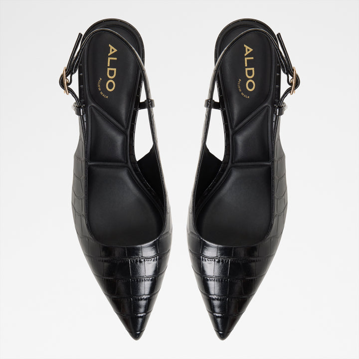 Sapatos em pele preto, salto fino - ADAN