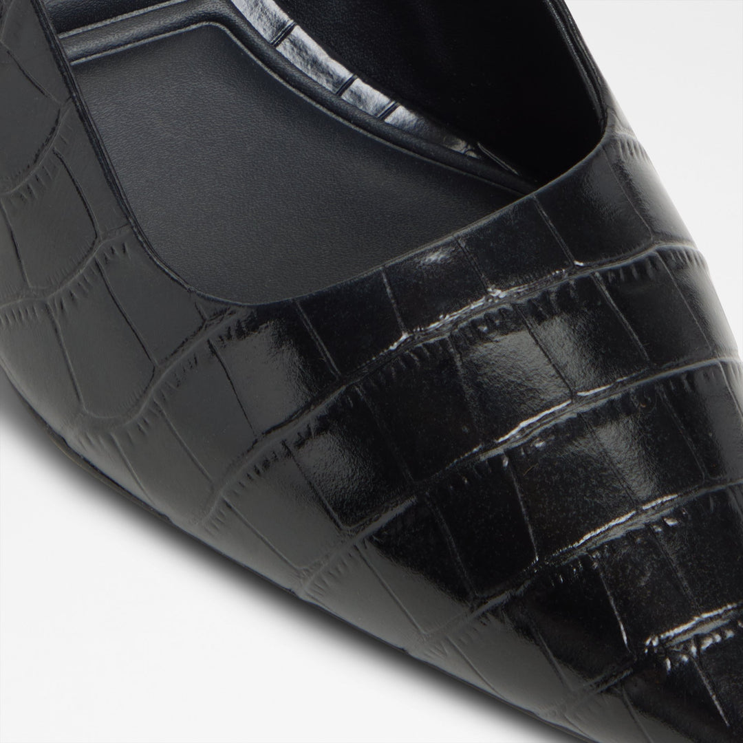 Sapatos em pele preto, salto fino - ADAN