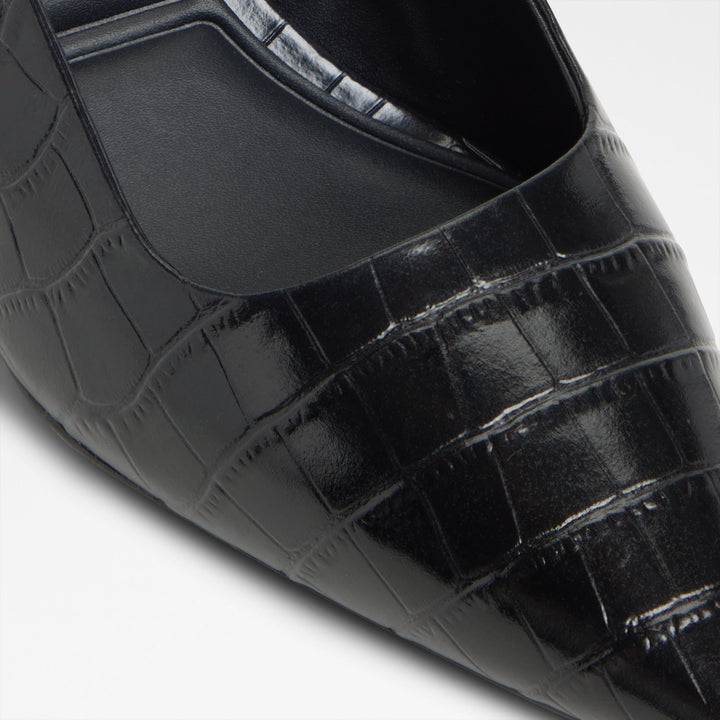 Sapatos em pele preto, salto fino - ADAN