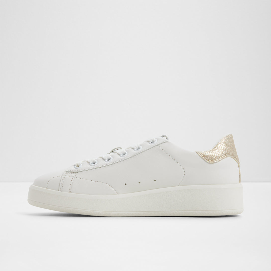 Sapatilhas rasas em pele branco - ADREI