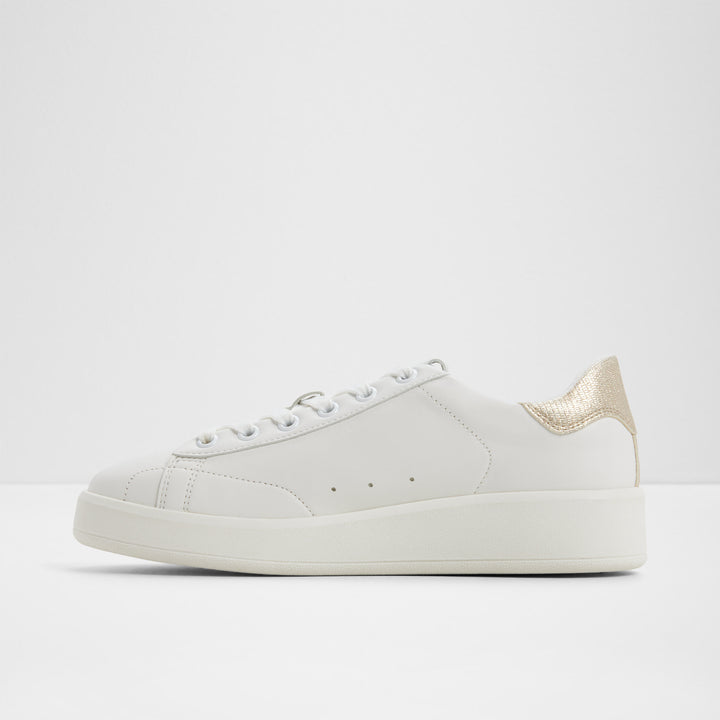 Sapatilhas rasas em pele branco - ADREI