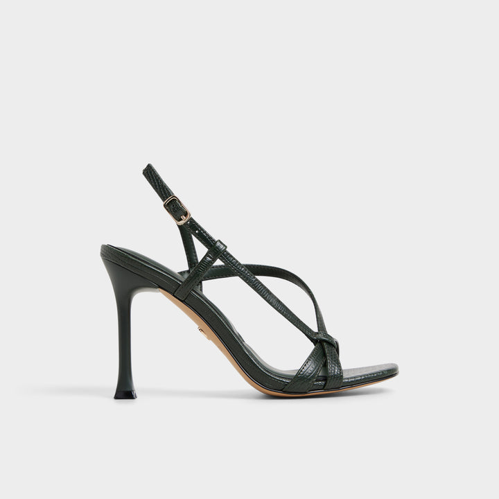 Sandálias em verde, salto em funil - AELARA