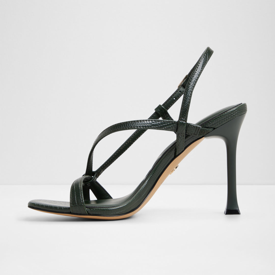 Sandálias em verde, salto em funil - AELARA
