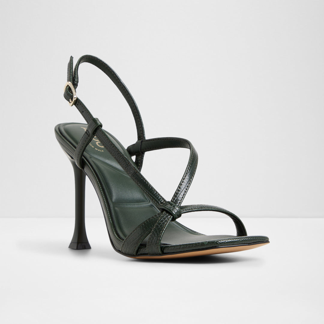 Sandálias em verde, salto em funil - AELARA