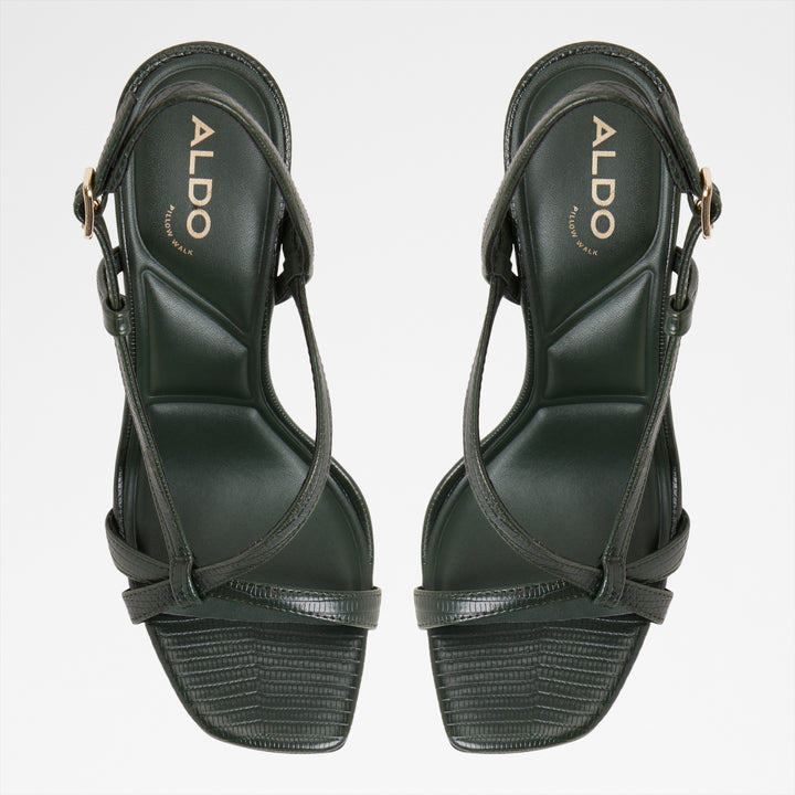 Sandálias em verde, salto em funil - AELARA