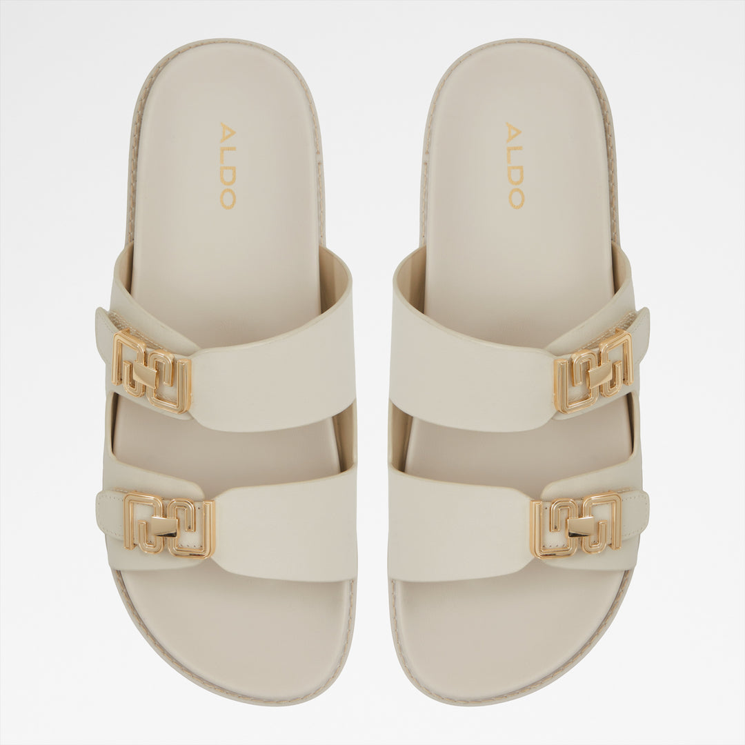 Sandálias rasas em pele bege - ALESSIE