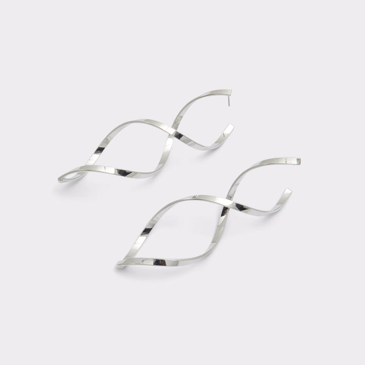 Brincos longos em prateado - ANNAH