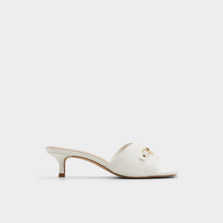 Mules em branco, salto fino - ANNAMASSI