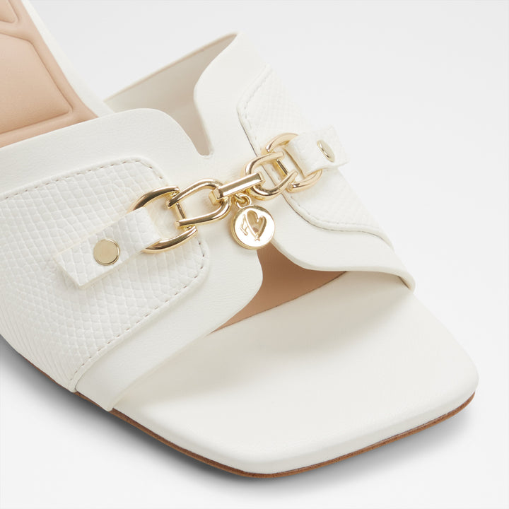 Mules em branco, salto fino - ANNAMASSI