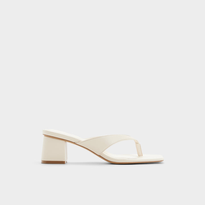 Mules em branco, salto em bloco - ANTONINA