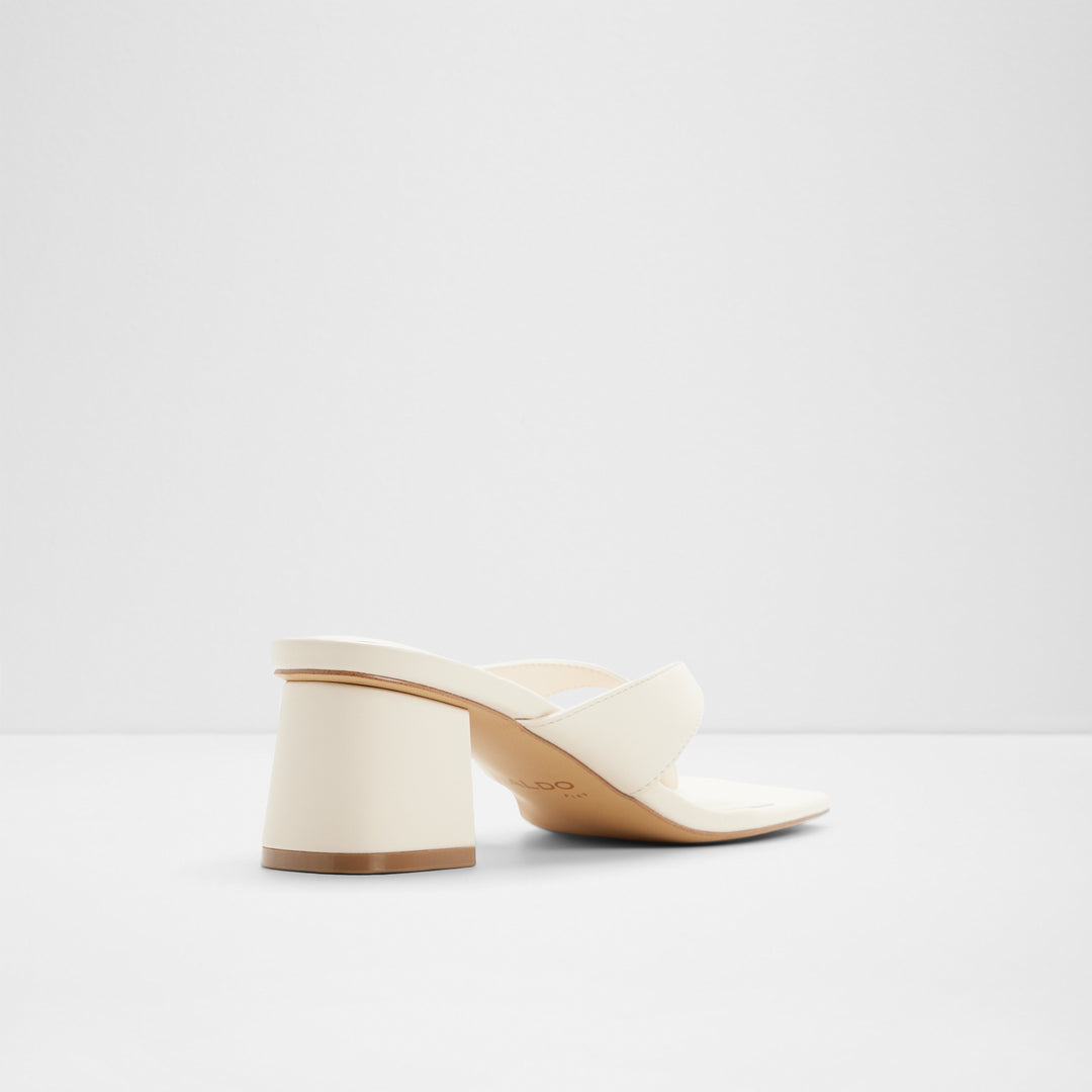 Mules em branco, salto em bloco - ANTONINA