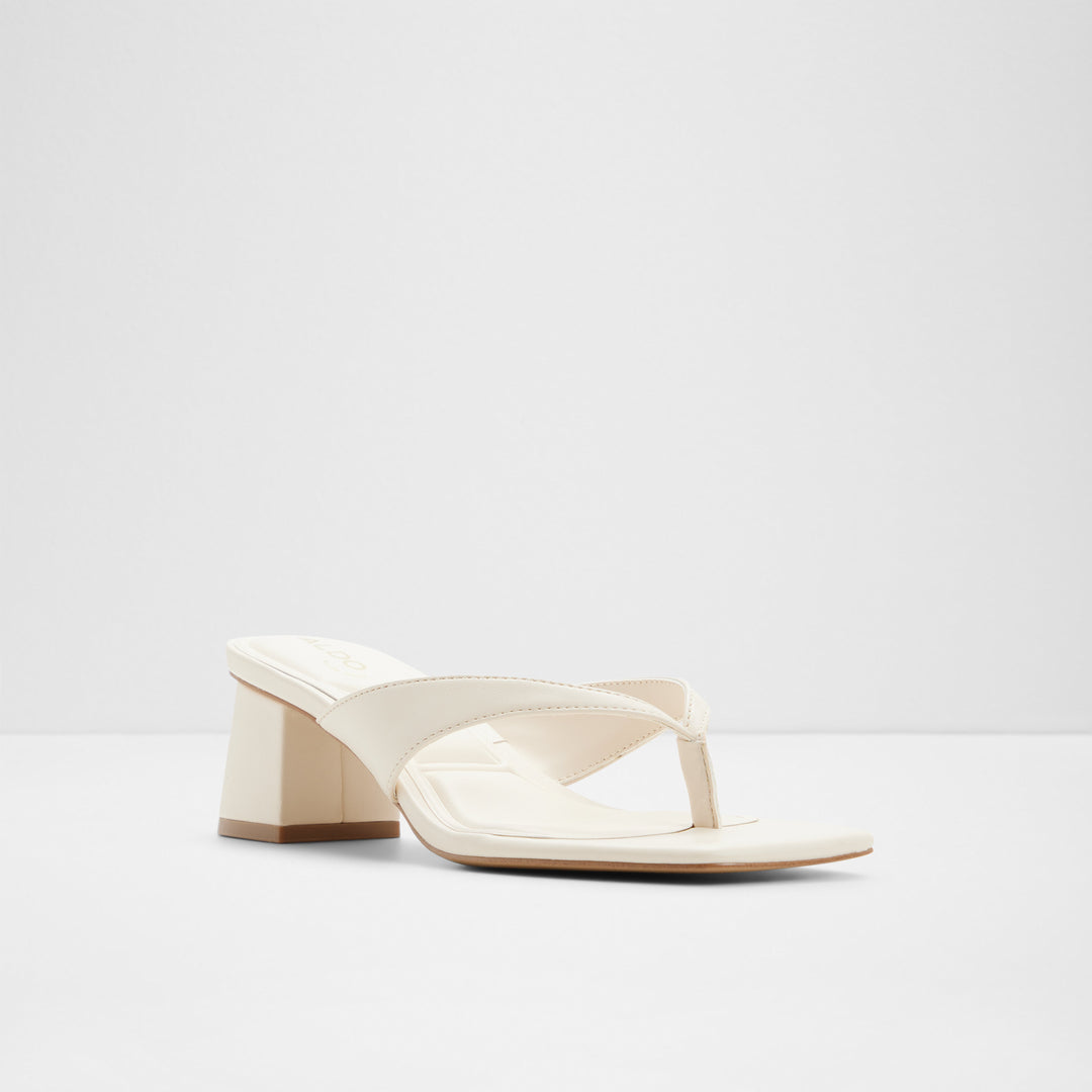 Mules em branco, salto em bloco - ANTONINA