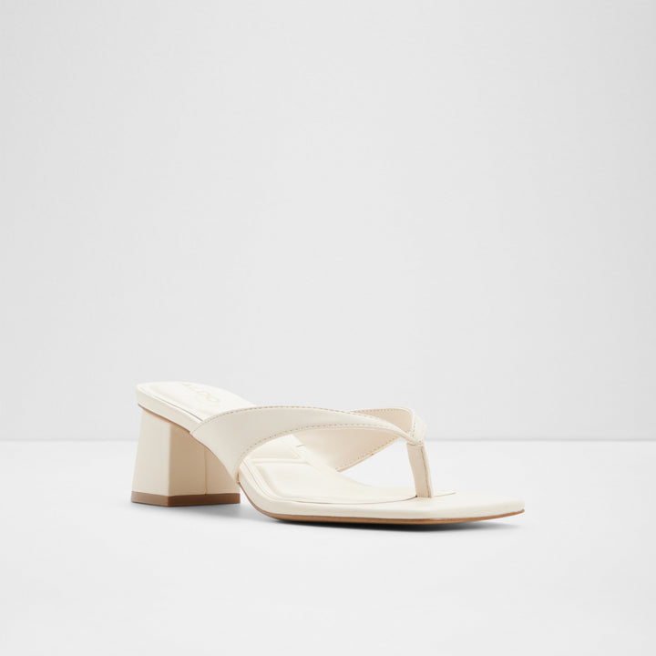 Mules em branco, salto em bloco - ANTONINA
