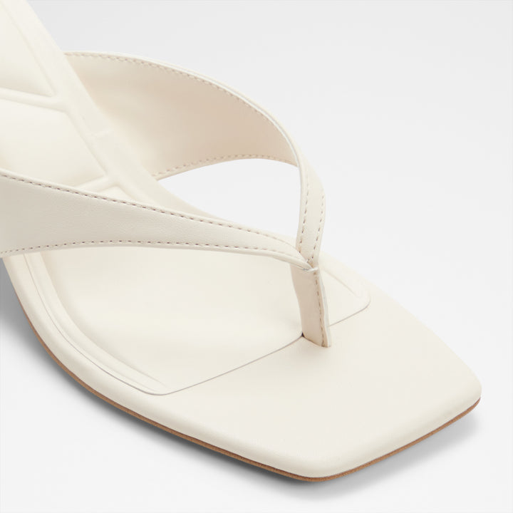 Mules em branco, salto em bloco - ANTONINA