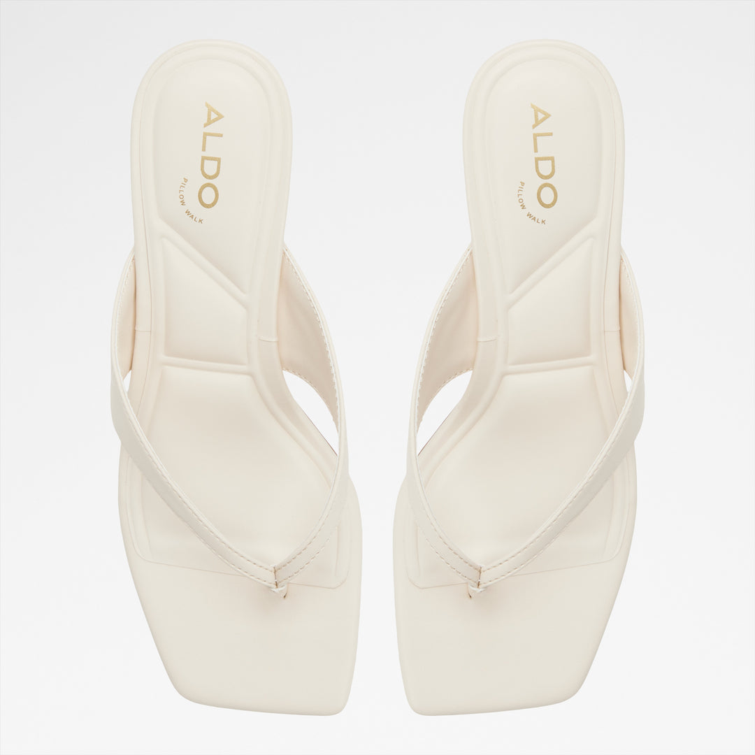 Mules em branco, salto em bloco - ANTONINA