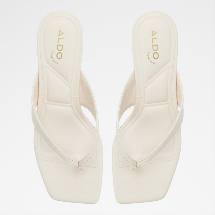 Mules em branco, salto em bloco - ANTONINA