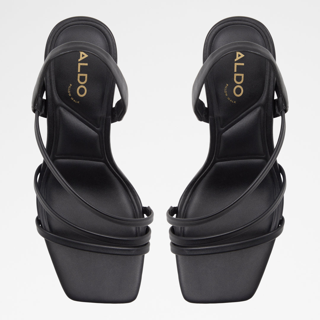 Sandálias em preto, salto em bloco - ATLANTICUS