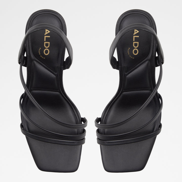 Sandálias em preto, salto em bloco - ATLANTICUS