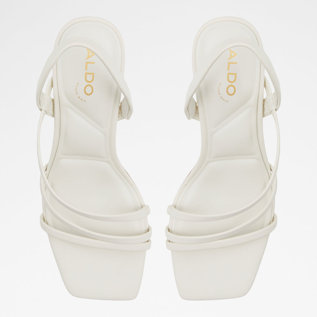Sandálias em branco, salto em bloco - ATLANTICUS