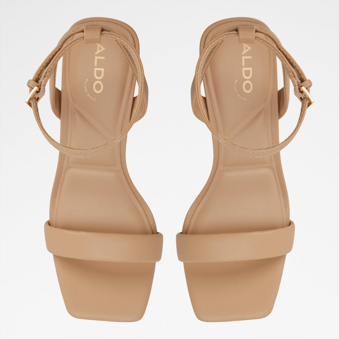 Sandálias em bege, salto em bloco - AUSTORAI