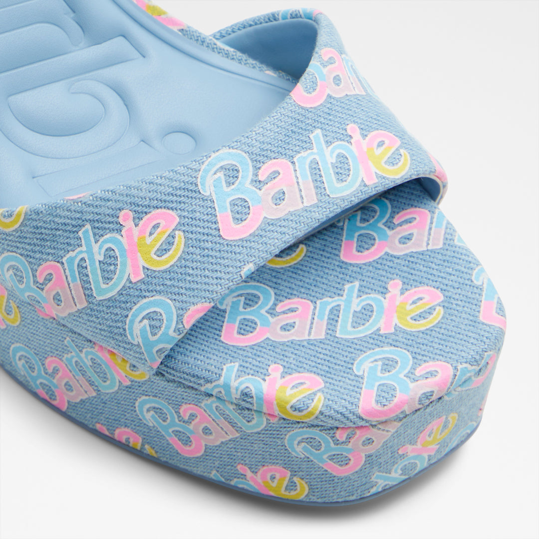 Sandálias em azul denim, salto em funil - BARBIEPARTY