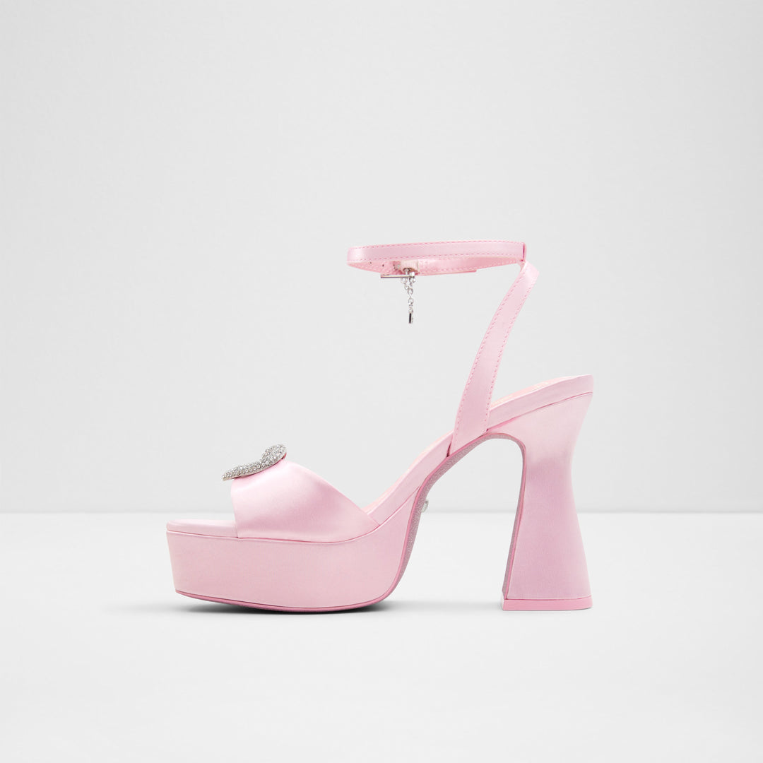 Sandálias em rosa, salto em bloco com plataforma - BARBIEPLTFM