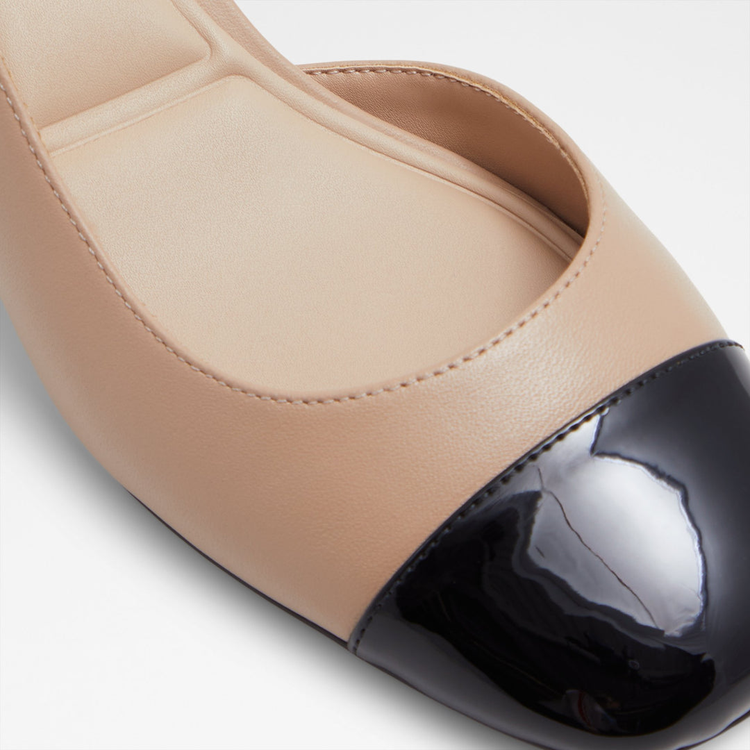 Sapatos em pele bege, salto em bloco - BIALLE