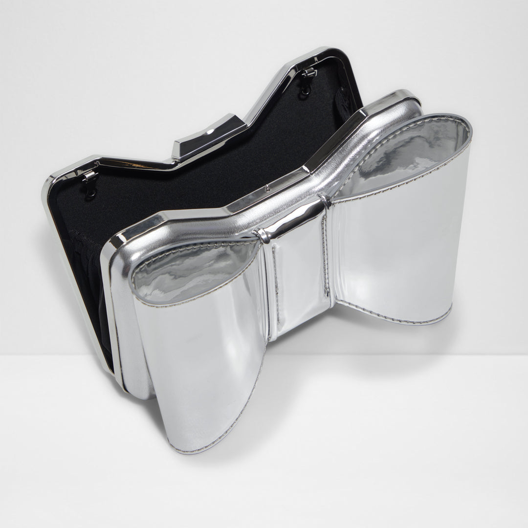 Mala de mão em verniz prateado - BOWBAGX_SE