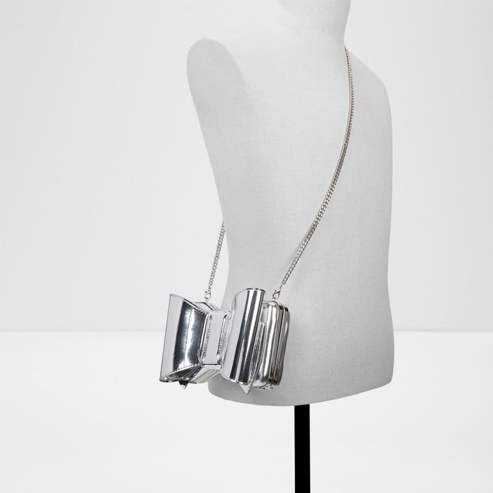 Mala de mão em verniz prateado - BOWBAGX_SE