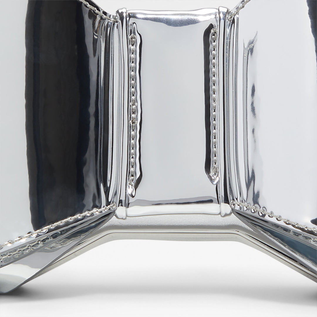 Mala de mão em verniz prateado - BOWBAGX_SE