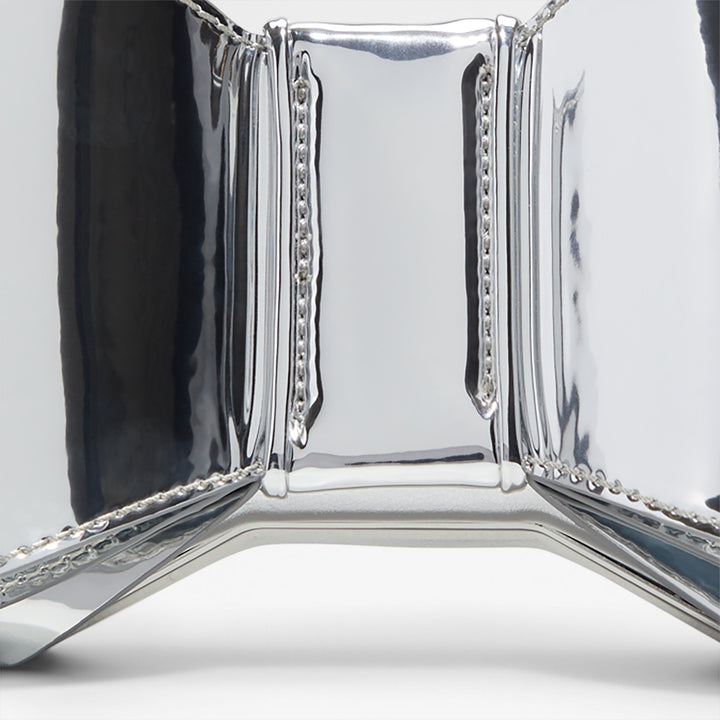 Mala de mão em verniz prateado - BOWBAGX_SE