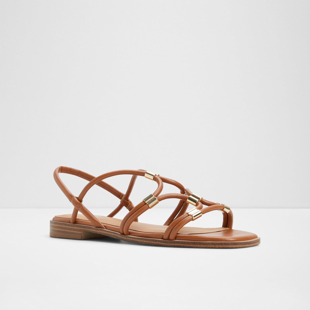 Sandálias rasas em cognac - BYCHAN