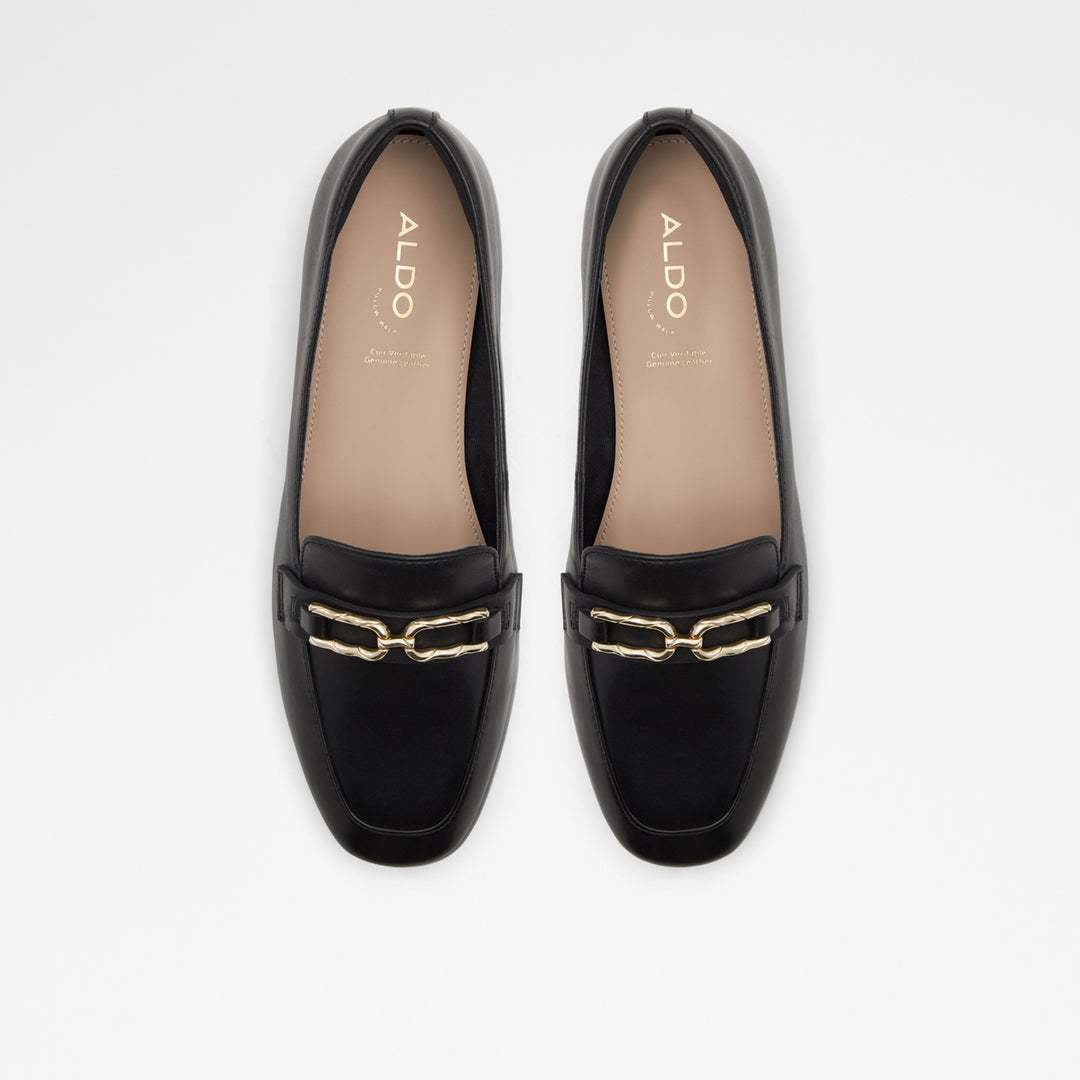 Mocassins rasos em pele preto - CADODER