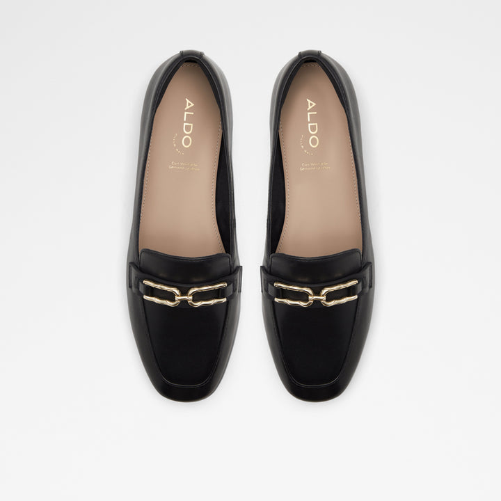 Mocassins rasos em pele preto - CADODER