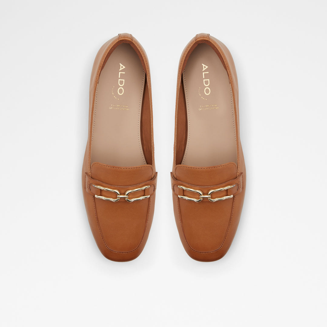 Mocassins rasos em pele cognac - CADODER