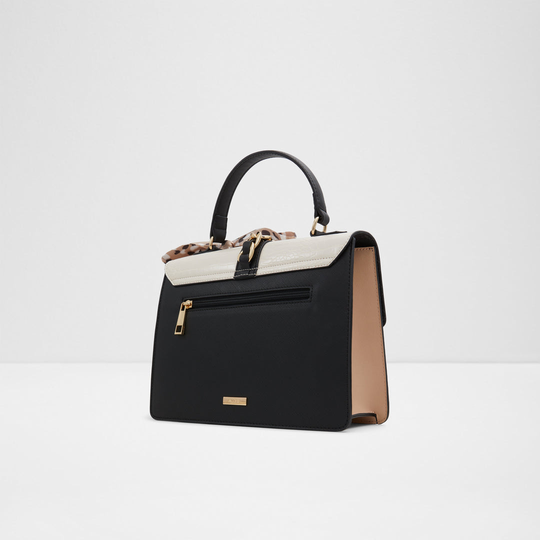 Bolsa Estruturada de Senhora ALDO Tricolor com Lenço Decorativo e Alça Tiracolo