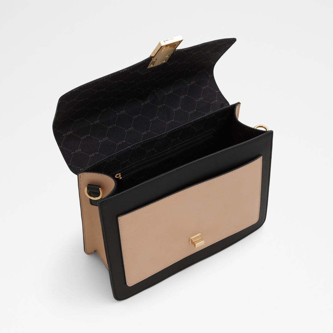 Bolsa Estruturada de Senhora ALDO Tricolor com Lenço Decorativo e Alça Tiracolo