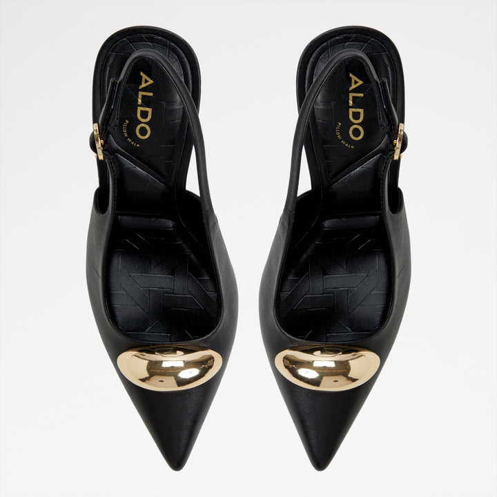 Sapatos em pele preto, salto fino - CAMBERLEY