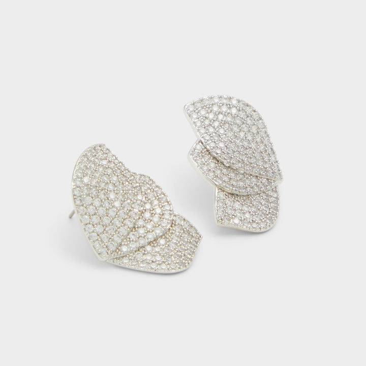 Brincos curtos em prateado - CELENNA