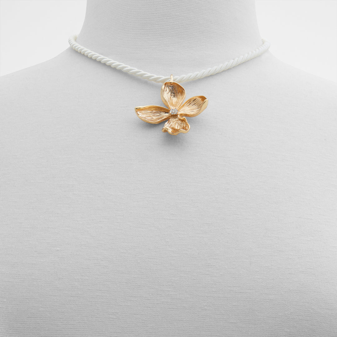 Colar em branco e dourado - CHICADELLICC