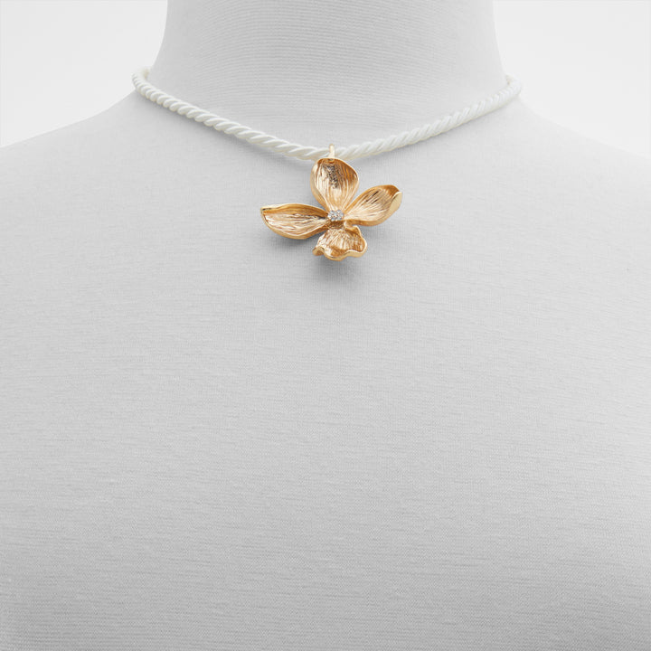 Colar em branco e dourado - CHICADELLICC