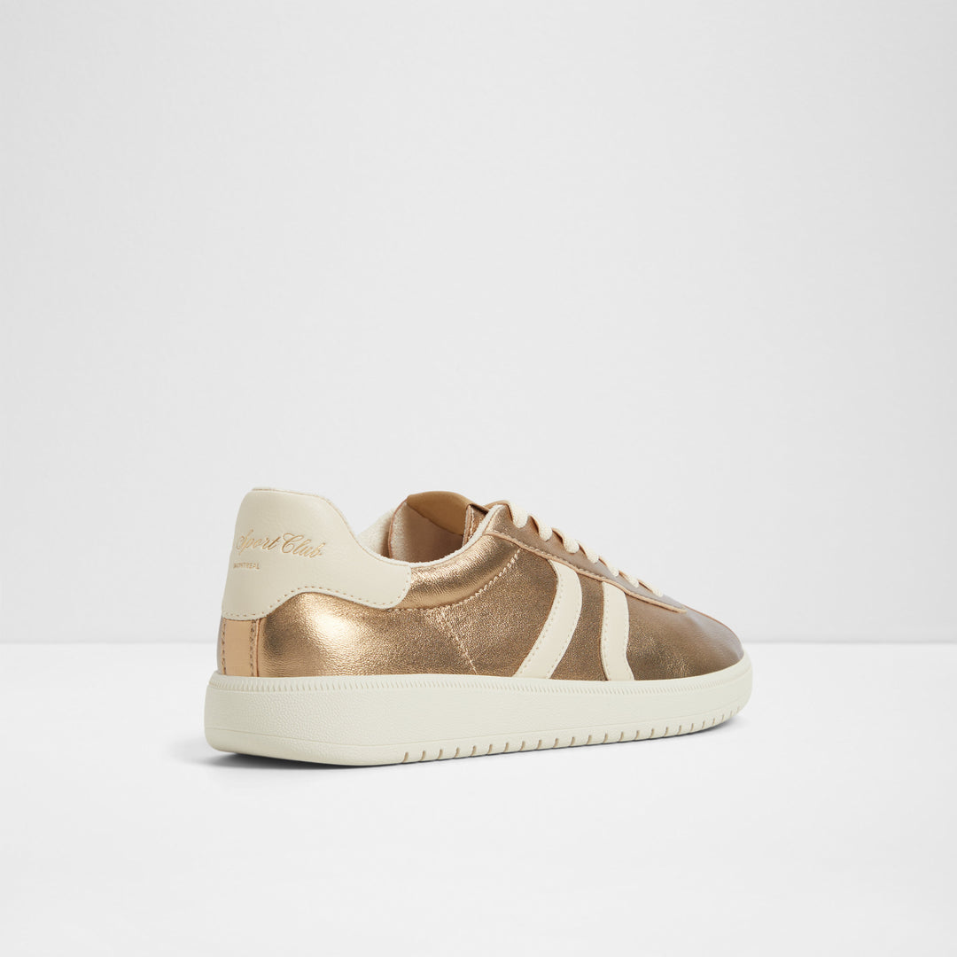 Sapatilhas rasas em pele dourado - CHICSNEAKER