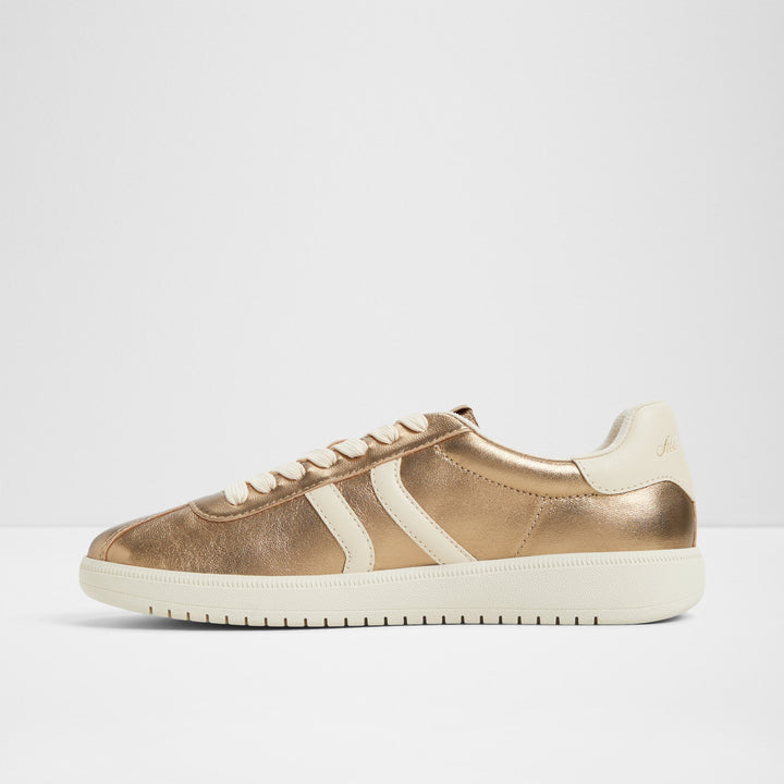 Sapatilhas rasas em pele dourado - CHICSNEAKER