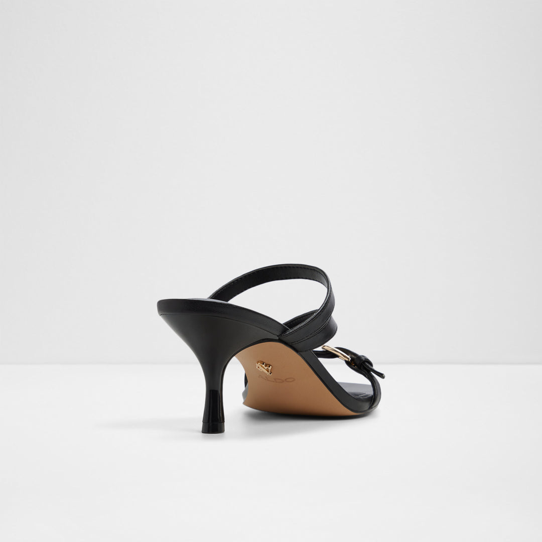 Sandálias em preto, salto fino - CITYVERSE