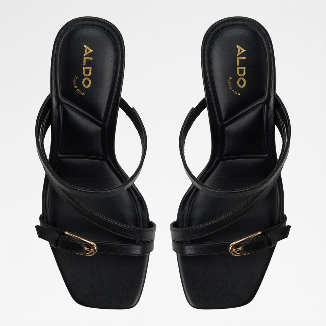 Sandálias em preto, salto fino - CITYVERSE