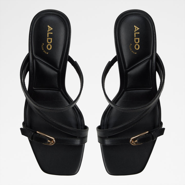 Sandálias em preto, salto fino - CITYVERSE