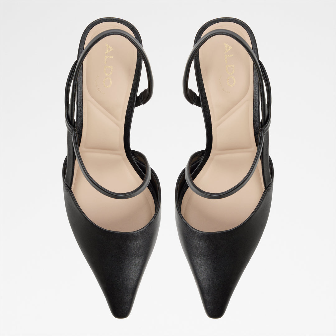 Sapatos em pele preto, salto em funil - CORDELA