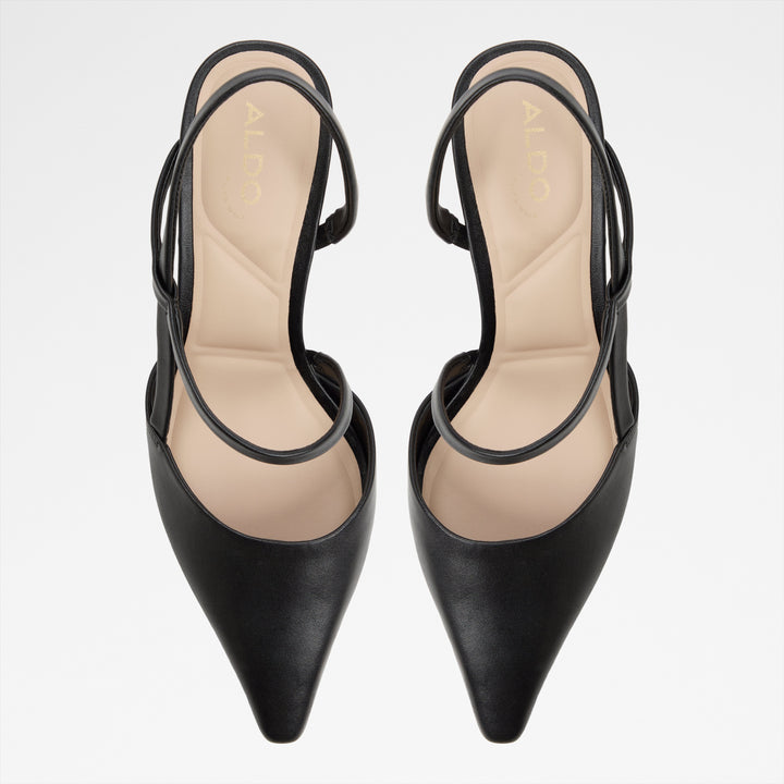 Sapatos em pele preto, salto em funil - CORDELA