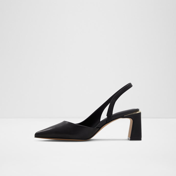 Sapatos em pele preto, salto em bloco - CRULLINA