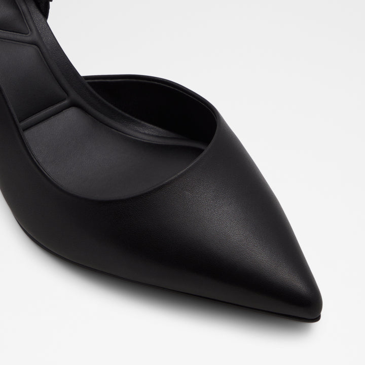 Sapatos em pele preto, salto em bloco - CRULLINA